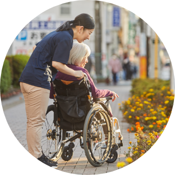 散歩の付き添い